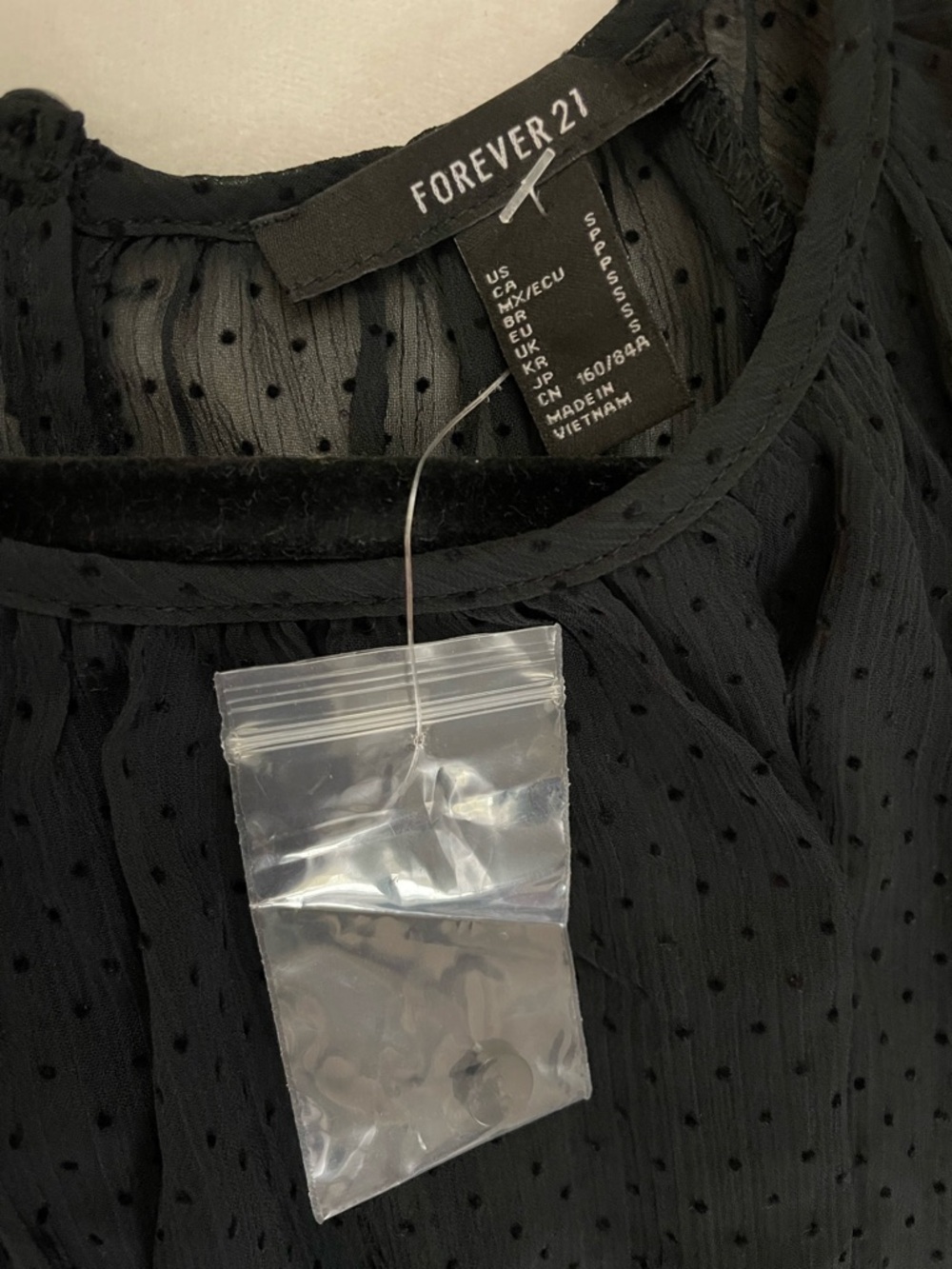 Forever 21 NWT Classic Black Long Sheer Sleeve Short Dress Size S - Picture 3 of 7